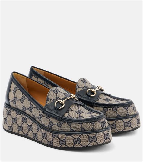 gucci loafers met bont|Gucci wedge loafers.